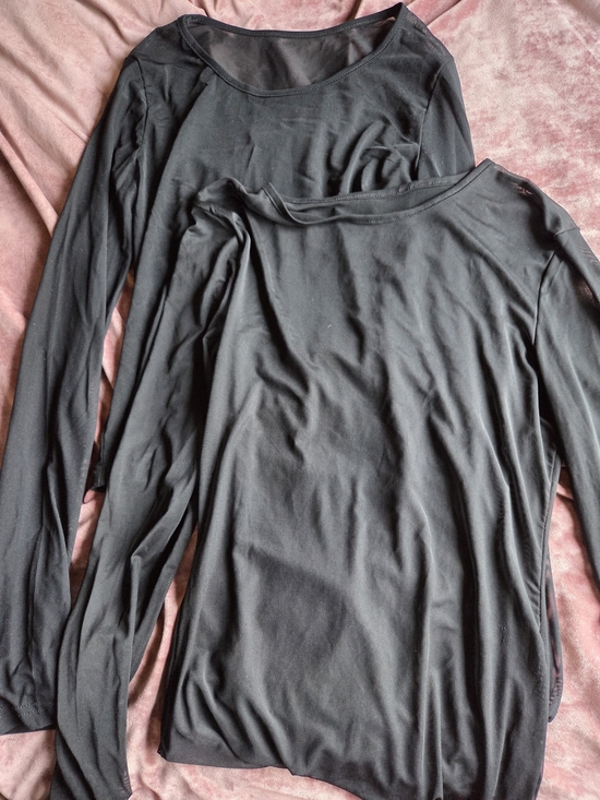 Missguided Tops - Black Long Sleeve Sheer Lightweight Tops - Set of 2